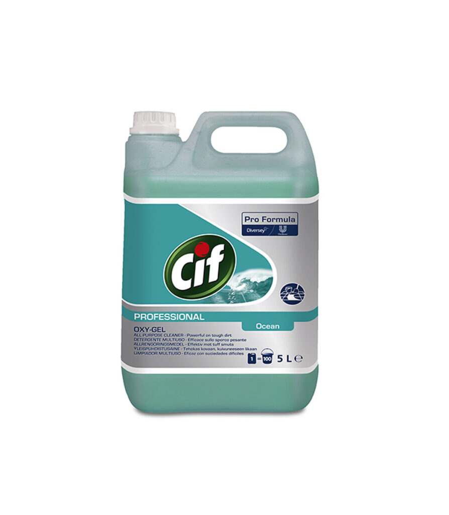 Detergente Cif Professional Oxy-Gel Ocean 5 Litros: Limpieza profunda y frescura duradera para suelos y superficies